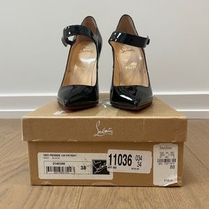 Louboutin black patent heels size 8